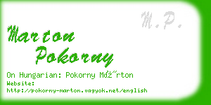 marton pokorny business card